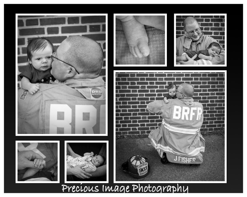 firefighter with newborn son