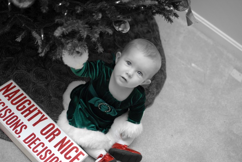 christmas photo of little girl