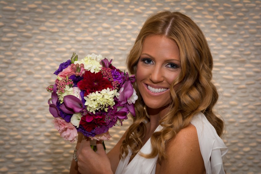bride with flowers