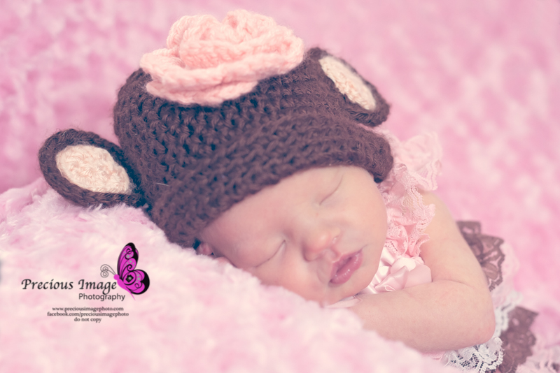 baby with monkey crocheted hat in holtwood, pa