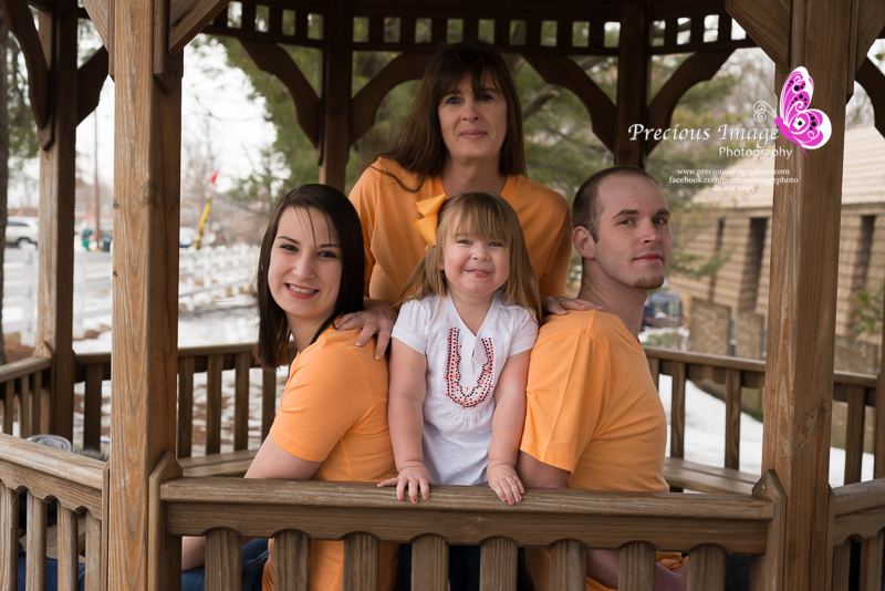 family photo in gazebo