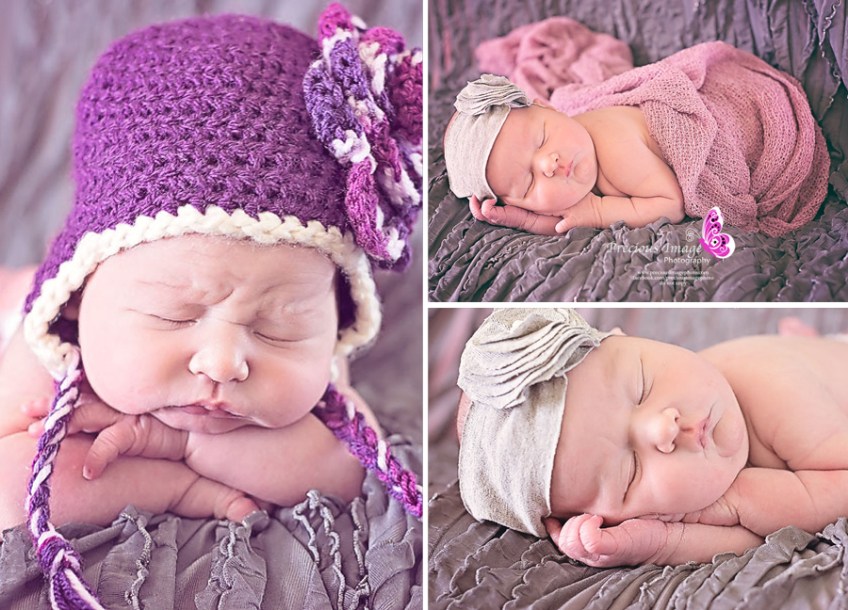 newborn wrapped with headband.